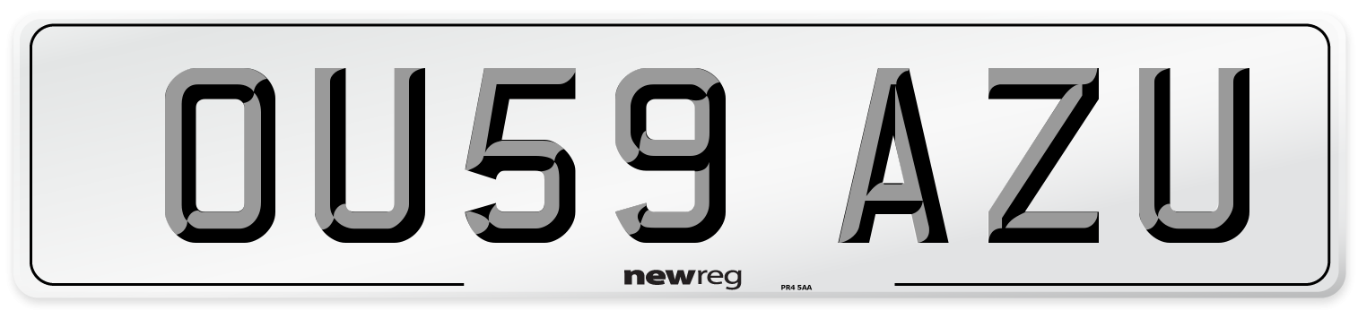 OU59 AZU Number Plate from New Reg